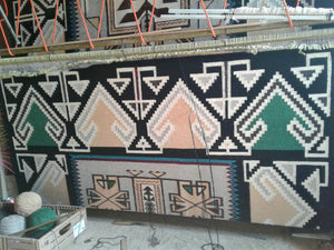 Teec Nos Pos Navajo Rug : Geraldine Phillips : Churro 1574: 6'1" x 12'1" - Getzwiller's Nizhoni Ranch Gallery