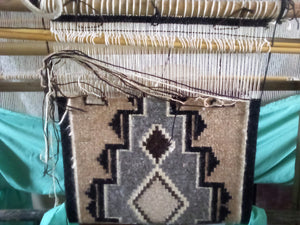 Crystal : Navajo Rug : Cecelia Nez :  Churro 1723 : 16.5" x 30.5" (1'4.5" x 2'6.5")