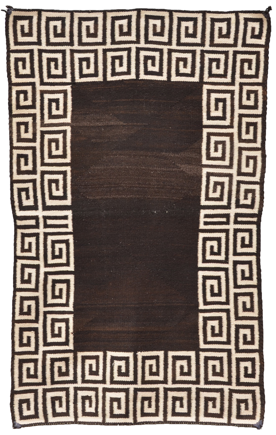 SOLD - Double Navajo Saddle Blanket : Antique : JV 114 : 30" x 48" : (2'6" x 4')