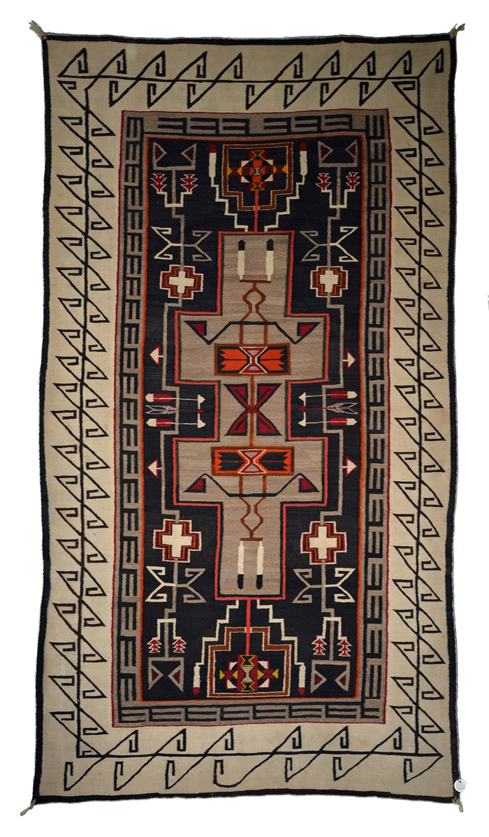SOLD - Teec Nos Pos Navajo Weaving : Antique : PC 144  : 44" x 80" : (3'10" x 6'8")