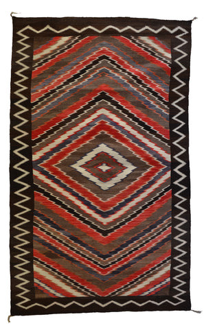 Rio Grande Style Navajo Weaving : Historic : PC 252 : 47.5" x 84" - Getzwiller's Nizhoni Ranch Gallery