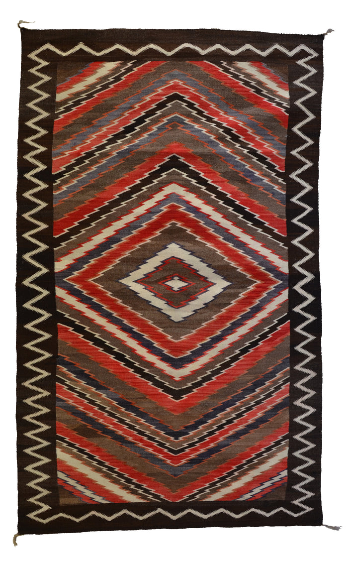 Rio Grande Style Navajo Weaving : Historic : PC 252 : 47.5" x 84" (3'11.5" x 7")