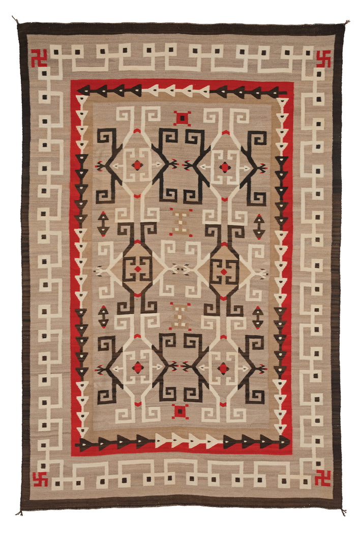 JB Moore- Crystal Navajo Rug : Historic : PC 105 : 62″ x 94″ : (5'2" x 7'10")