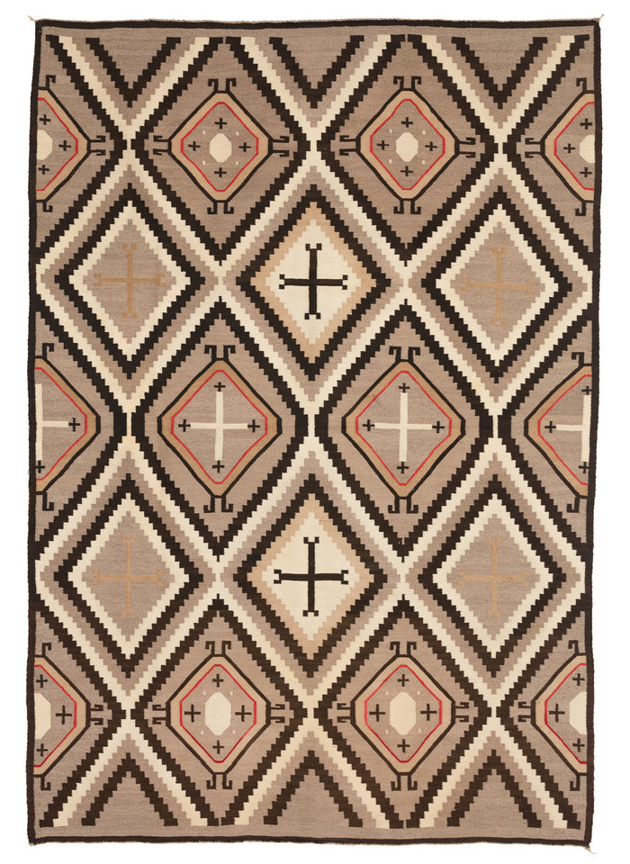 JB Moore Crystal  Navajo Weaving : Historic : PC 111 : 62" x 90" (5'2" x 7'6")