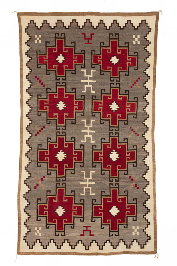 JB Moore Navajo Weaving : Historic : PC 116 : 56″ x 96″ : (4'8" x 8')