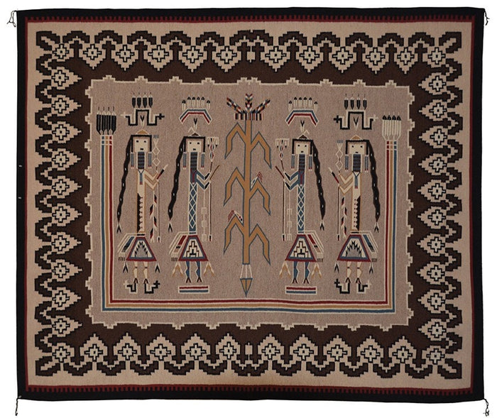 SOLD: Yei : Navajo Weaving : Anita Tsosie : 3422 : 70" x 84" (5'10" x 7'2") : Award Winner!