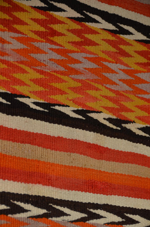 Transitional Native American Indian Blanket : Antique Navajo weaving : JV 105 : 53" x 81" : (4'5" x 6'9")