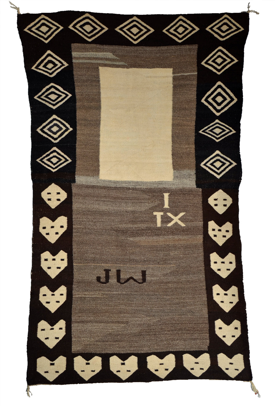 Double Navajo Saddle Blanket : Antique : JV 102 : 32" x 56"