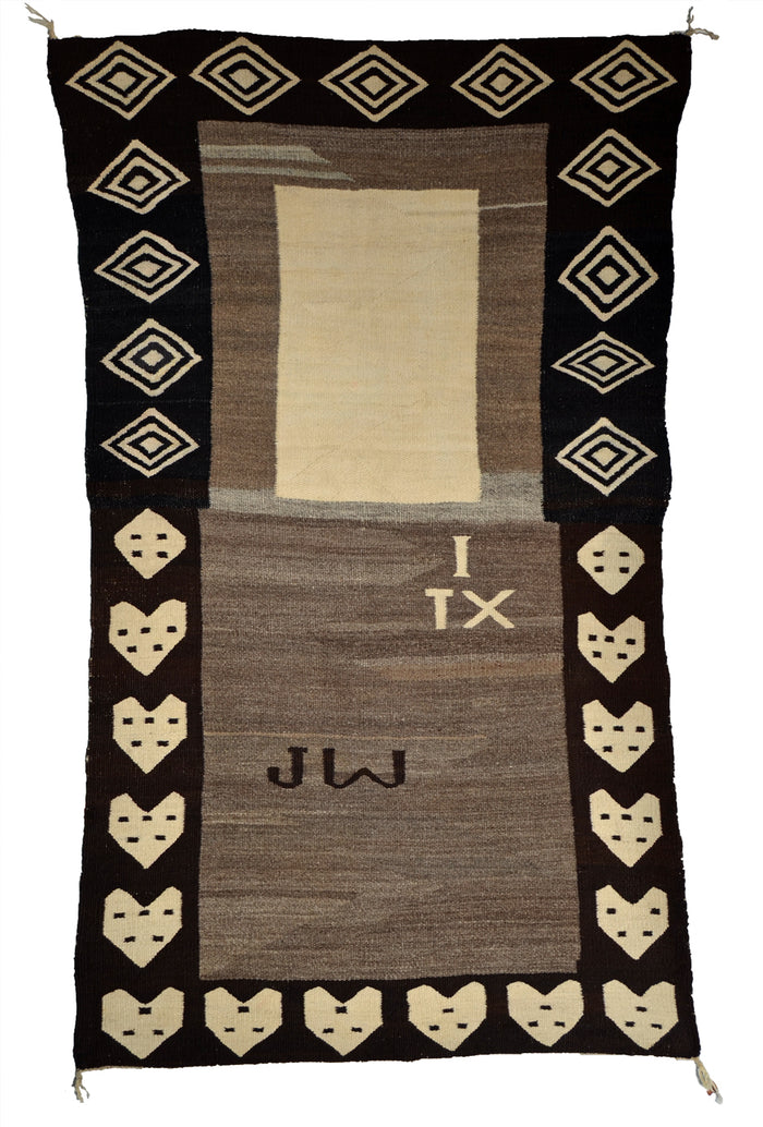 Double Navajo Saddle Blanket : Antique : JV 102 : 32" x 56" : (2'8" x 4'8")