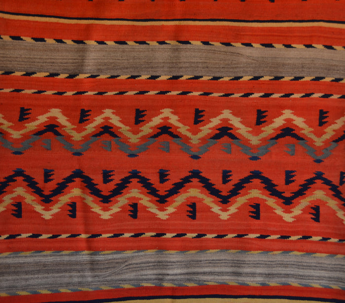 Serape Navajo Blanket : Historic : Late Classic :  JV 120 : 51" x 69" (4'3" x 5'9")