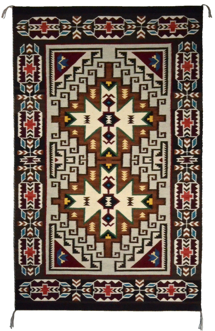 Teec Nos Pos Navajo Rug : Cara Gorman Yazzie : Churro 1662 : 38" x 60" (3'2" x 5')