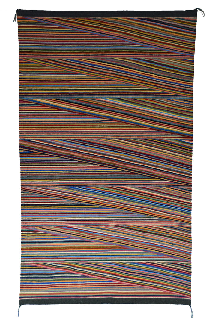 Innovative Design Navajo Rug : Elsie Bia : Churro 1683 : 36.5" x 60.5" (3'.5" x 5'.5") - Award Winner!