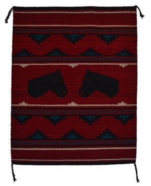 Pictorial Navajo Weaving : GH : Churro 1692 : 25.5" x 32"