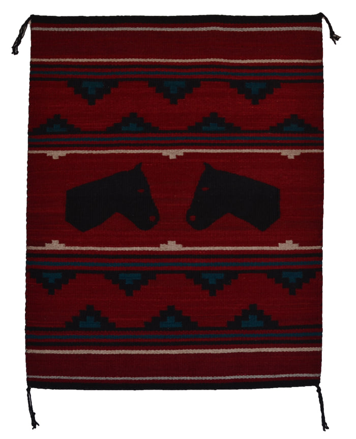 Pictorial Navajo Weaving : GH : Churro 1692 : 25.5" x 32" (2'1.5" x 2'8")