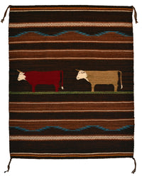 Pictorial Navajo Weaving : GH : Churro 1693 : 25.5" x 32" (2'1.5" x 2'8"), view 1