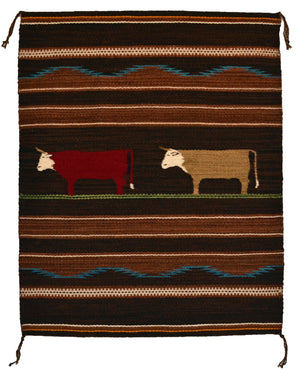 Pictorial Navajo Weaving : GH : Churro 1693 : 25.5" x 32"