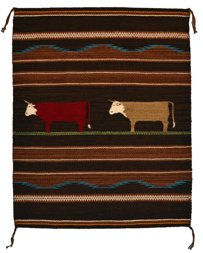 Pictorial Navajo Weaving : GH : Churro 1693 : 25.5" x 32" (2'1.5" x 2'8")