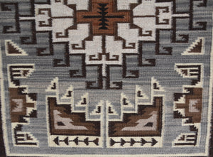 Two Grey Hills Navajo Rug : Cara Yazzie (Gorman) : Churro 1698 : 26" x 35.5 " (2'2" x 2'11.5")