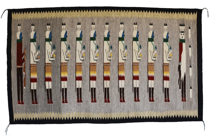 Yei be Chei Navajo Rug :  Elsie Bia : Churro 1699 : 35" x 60" (2'11" x 5') - Award Winner!