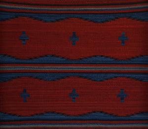 Pictorial Single Saddle Navajo Blanket : GH : Churro 1708 : 29" x 31"