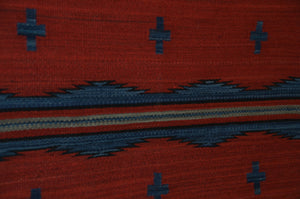 Pictorial Single Saddle Navajo Blanket : GH : Churro 1708 : 29" x 31"