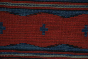 Pictorial Single Saddle Navajo Blanket : GH : Churro 1708 : 29" x 31"
