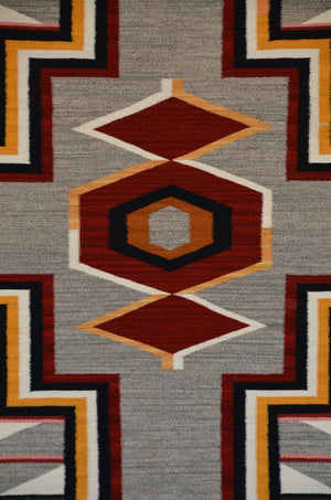 Old Style Crystal Navajo Rug:  Elsie Bia : Churro 1713 : 51" x 72" (4'3" x 6')