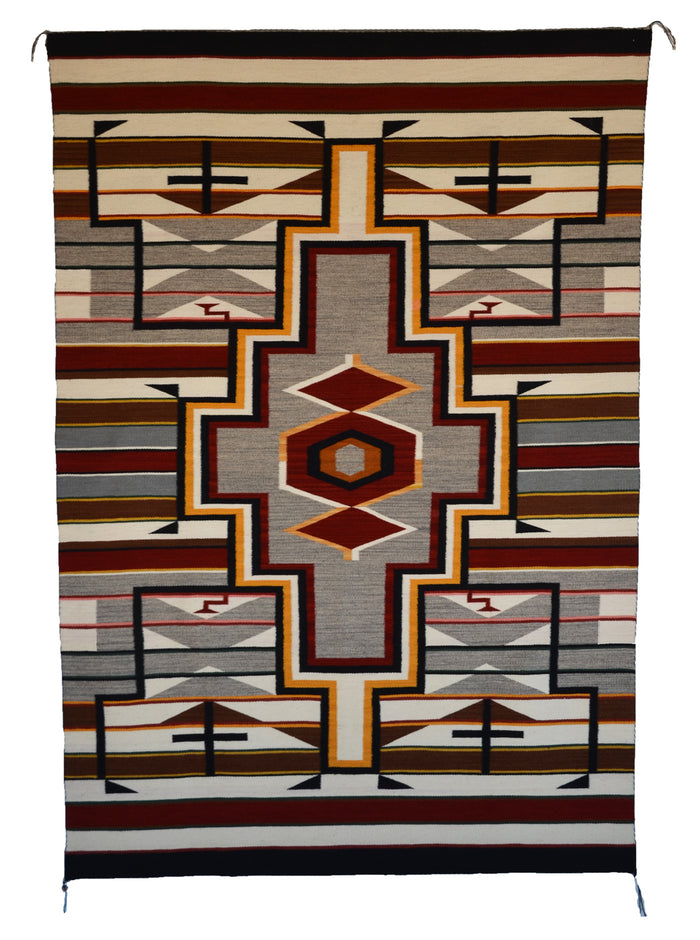 SOLD - Old Style Crystal Navajo Rug:  Elsie Bia : Churro 1713 : 51" x 72" (4'3" x 6')