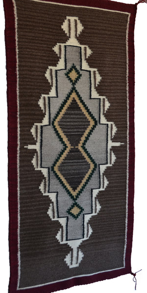 Innovative design Navajo Rug : Malinda Nez :  Churro 1715 : 22.5" x 46" (1'10.5" x 3'8")