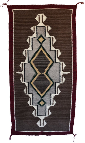 Innovative design Navajo Rug : Malinda Nez :  Churro 1715 : 22.5" x 46" (1'10.5" x 3'8")