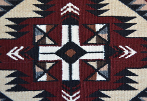 Teec Nos Pos / Red Mesa Navajo Rug : Berlinda Nez Barber : Churro 1716 : 30.5" x 45.5" (2'6.5" x 3'9.5")