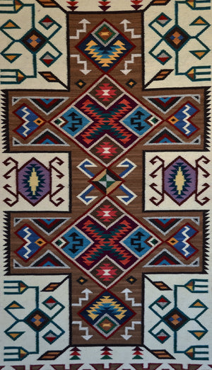 Teec Nos Pos Navajo Rug : Cara Gorman Yazzie : Churro 1722 : 49" x 71" (4'1" x 5'11")