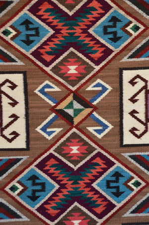 Teec Nos Pos Navajo Rug : Cara Gorman Yazzie : Churro 1722 : 49" x 71" (4'1" x 5'11")