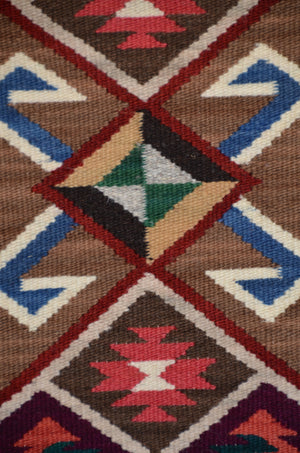 Teec Nos Pos Navajo Rug : Cara Gorman Yazzie : Churro 1722 : 49" x 71" (4'1" x 5'11")