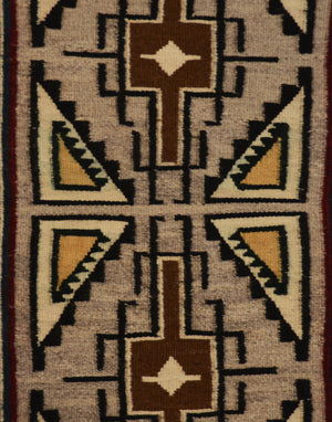 Teec Nos Pos Navajo Rug : Malinda Nez :  Churro 1724 : 16" x 30" (1'4" x 2'6")