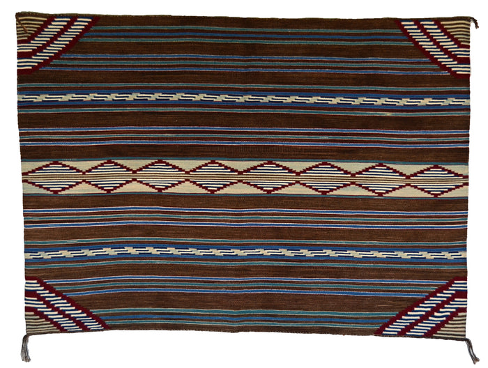 SOLD - 3rd Phase Variant Chief Blanket : Jamie Marianito : Churro 433 : 41" x 62" (3'5" x 5'2")