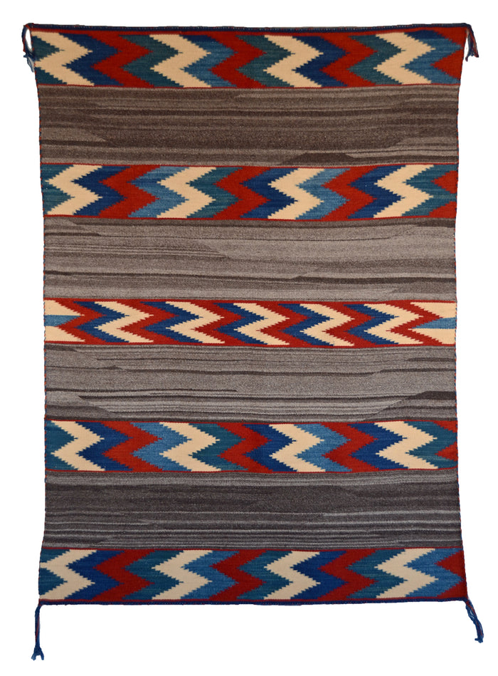 SOLD - Serape Navajo Weaving : Lucie Marianito : Churro 656 : 45" x 62" (3'9" x 5'2")
