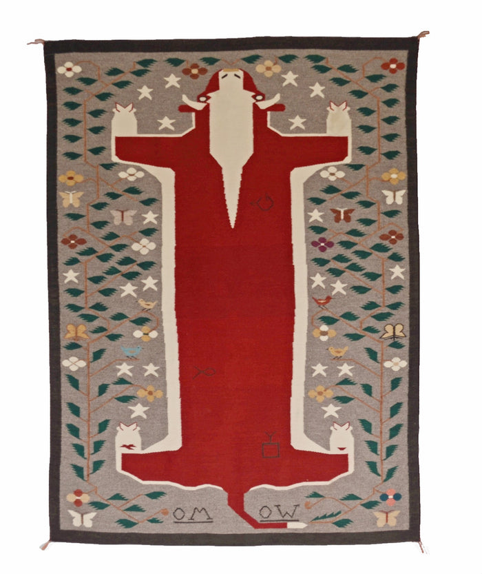 Pictorial Cow Navajo Rug Weaving : Emily Blake : Churro 152 : 60" x 84" (5' x 7')