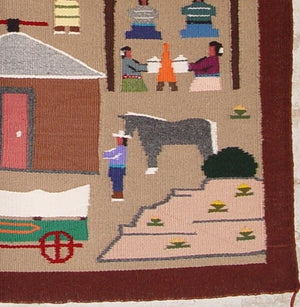 Pictorial : Navajo Weaving : Pauline Glasses : 1345 : 36" x 35" - Getzwiller's Nizhoni Ranch Gallery