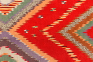 Serape - Rio Grande Saltillo Style : Native American Textile: Antique : PC 35 : 53" x 95" - Getzwiller's Nizhoni Ranch Gallery