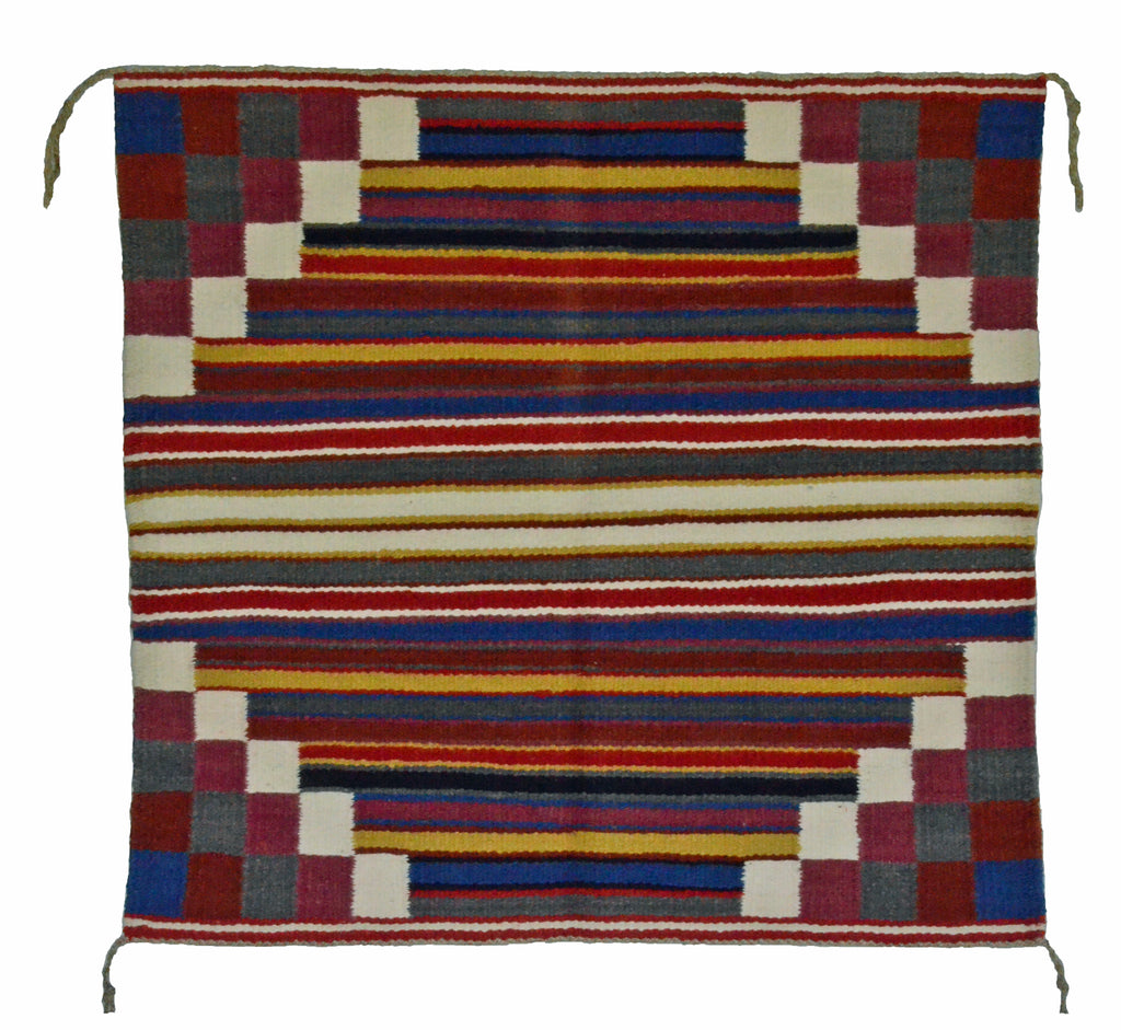 Navajo Saddle Blanket - Single : Charlott Yazzie : Nizhoni Ranch Gallery : SG 18 : 31" x 30" - Getzwiller's Nizhoni Ranch Gallery