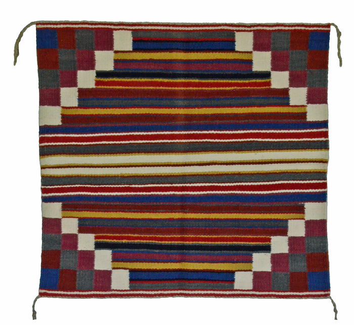 Navajo Saddle Blanket - Single : Charlott Yazzie : Nizhoni Ranch Gallery : SG 18 : 30" x 31" (2'6" x 2'7")