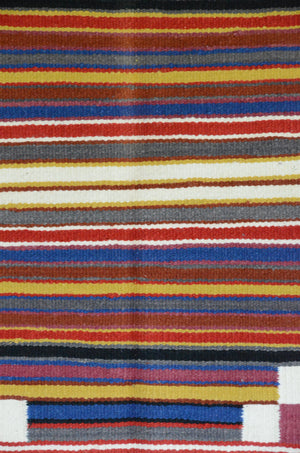 Navajo Saddle Blanket - Single : Charlott Yazzie : Nizhoni Ranch Gallery : SG 18 : 31" x 30" - Getzwiller's Nizhoni Ranch Gallery