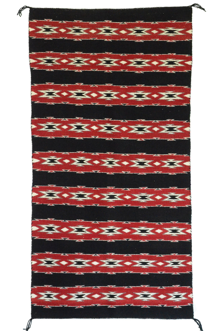 Navajo Saddle Blanket - Double : Mary Tso : Nizhoni Ranch Gallery : SG 29 : 32" x 60" (2'6" x 5')