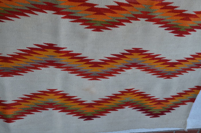 Transitional American Indian Blanket : Antique Navajo weaving : GHT 2318 : 76″ x 72″ : (6' x 6'4")