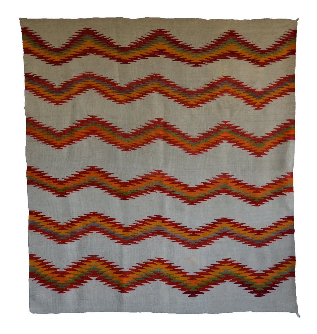 Transitional American Indian Blanket : Antique Navajo weaving : GHT 2318 : 76″ x 72″ - Getzwiller's Nizhoni Ranch Gallery