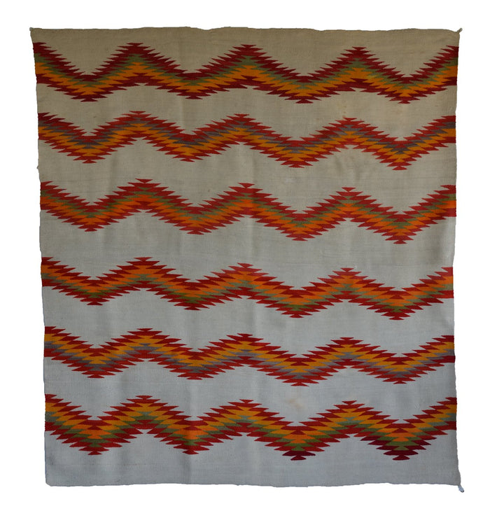 Transitional American Indian Blanket : Antique Navajo weaving : GHT 2318 : 76″ x 72″ : (6' x 6'4")