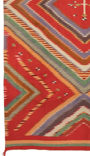 Serape - Rio Grande Saltillo Style : Native American Textile: Antique : PC 35 : 53" x 95" - Getzwiller's Nizhoni Ranch Gallery