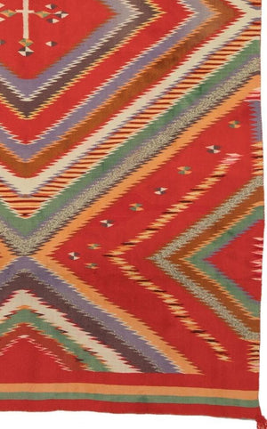 Serape - Rio Grande Saltillo Style : Native American Textile: Antique : PC 35 : 53" x 95" - Getzwiller's Nizhoni Ranch Gallery