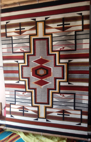 Old Style Crystal Navajo Rug:  Elsie Bia : Churro 1713 : 51" x 72" (4'3" x 6')